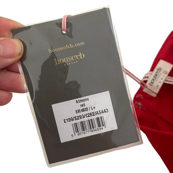 House of CB Adrienne Dress Red Satin Strapless Gown Sexy Romantic NWT Sz XL - Picture 12 of 16